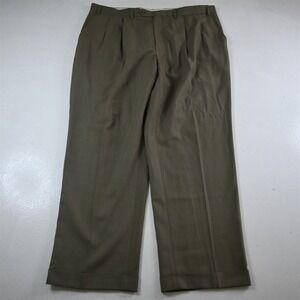 Vtg Blue Label Ralph‎ Lauren 38x30 Green Full Cut Pleated High Waist Pants